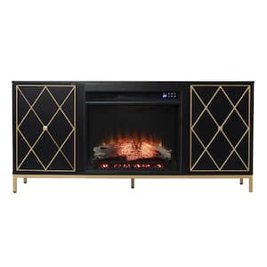 Marradi Touch Screen Electric Fireplace with Media Storage in Black