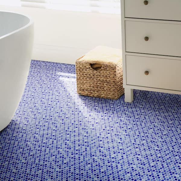 Hudson Penny Round Niagara 12 in. x 12-5/8 in. Porcelain Mosaic Tile (10.7 sq. ft./Case)