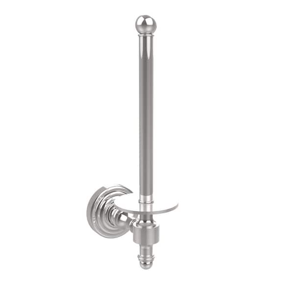 Allied Brass Retro Wave Collection Upright Single Post Toilet Paper Holder in Polished Chrome
