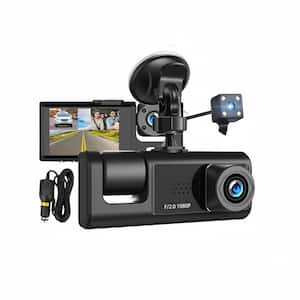 3-Lens Car Dash Cam Video Recorder with Front Inside Rear Camera G-Sensor Night Vision Parking Monitor