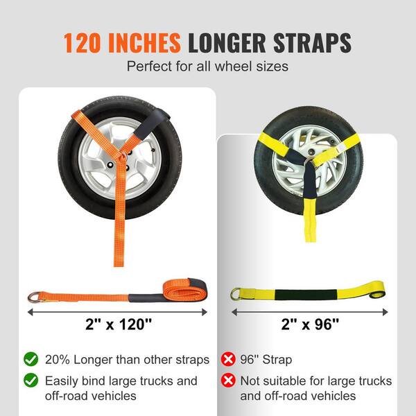 thumbnail image 2 of RuggedTow 2 X 12 FT Lasso Tie Down Straps – HD Premium, 4-Pack, 3,335 Lbs WLL, USA Made 2 of 2