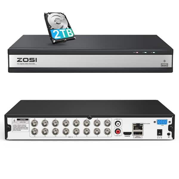 3K Lite 16 Channel 4 in 1 HD TVI CCTV DVR Player for 960H, 720P 1080P TVI/CVI/CVBS/AHD Analog Security Camera (2TB HDD)