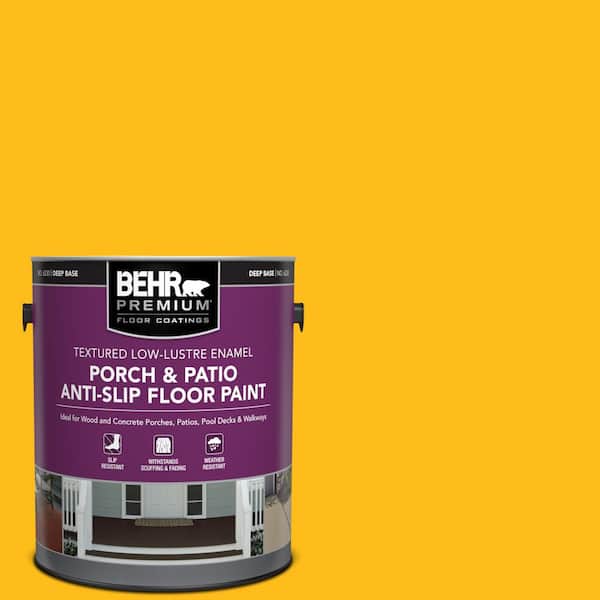BEHR PREMIUM 1 gal. #P290-7 Laser Lemon Textured Low-Lustre Enamel Interior/Exterior Porch and Patio Anti-Slip Floor Paint