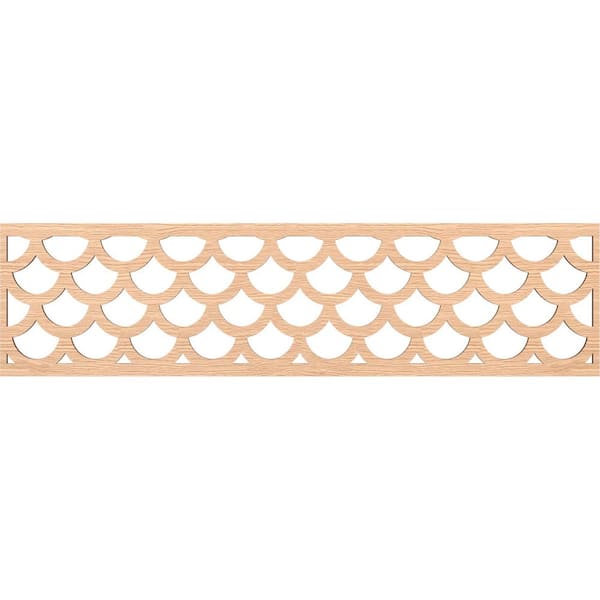 Ekena Millwork Hudson Fretwork 0.25 in. D x 47 in. W x 12 in. L Red Oak Wood Panel Moulding