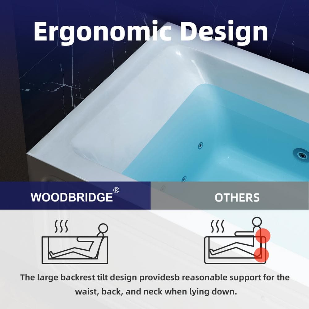 White Oval Freestanding Acrylic Bathtub with Brushed Gold Finish