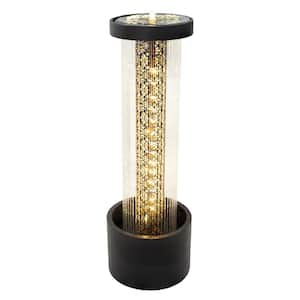 Glittering Rain Zinc Outdoor Water Fountain with LEDs - 41.25 in.