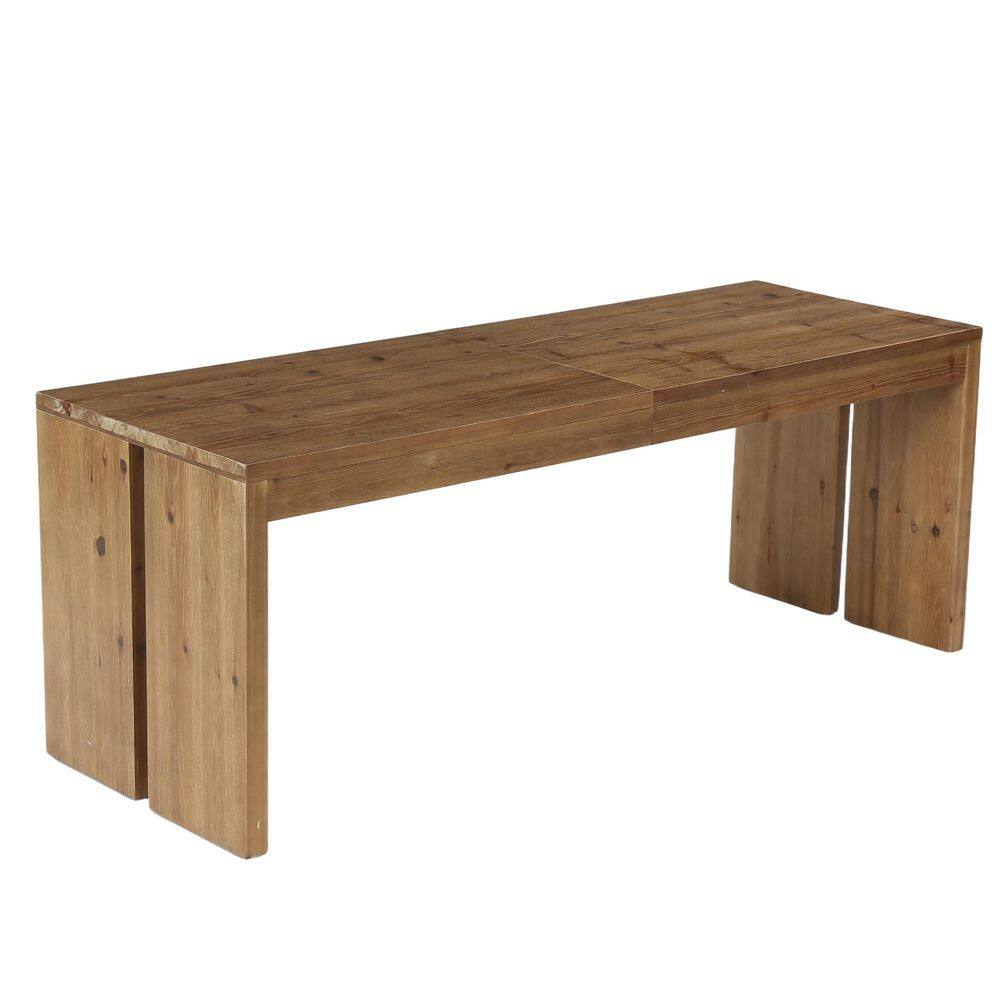 Roesler 78.74 in. Extra Long Brown Solid Wood Dining Table, Double Pedestal Rectangle Dining Table for 8