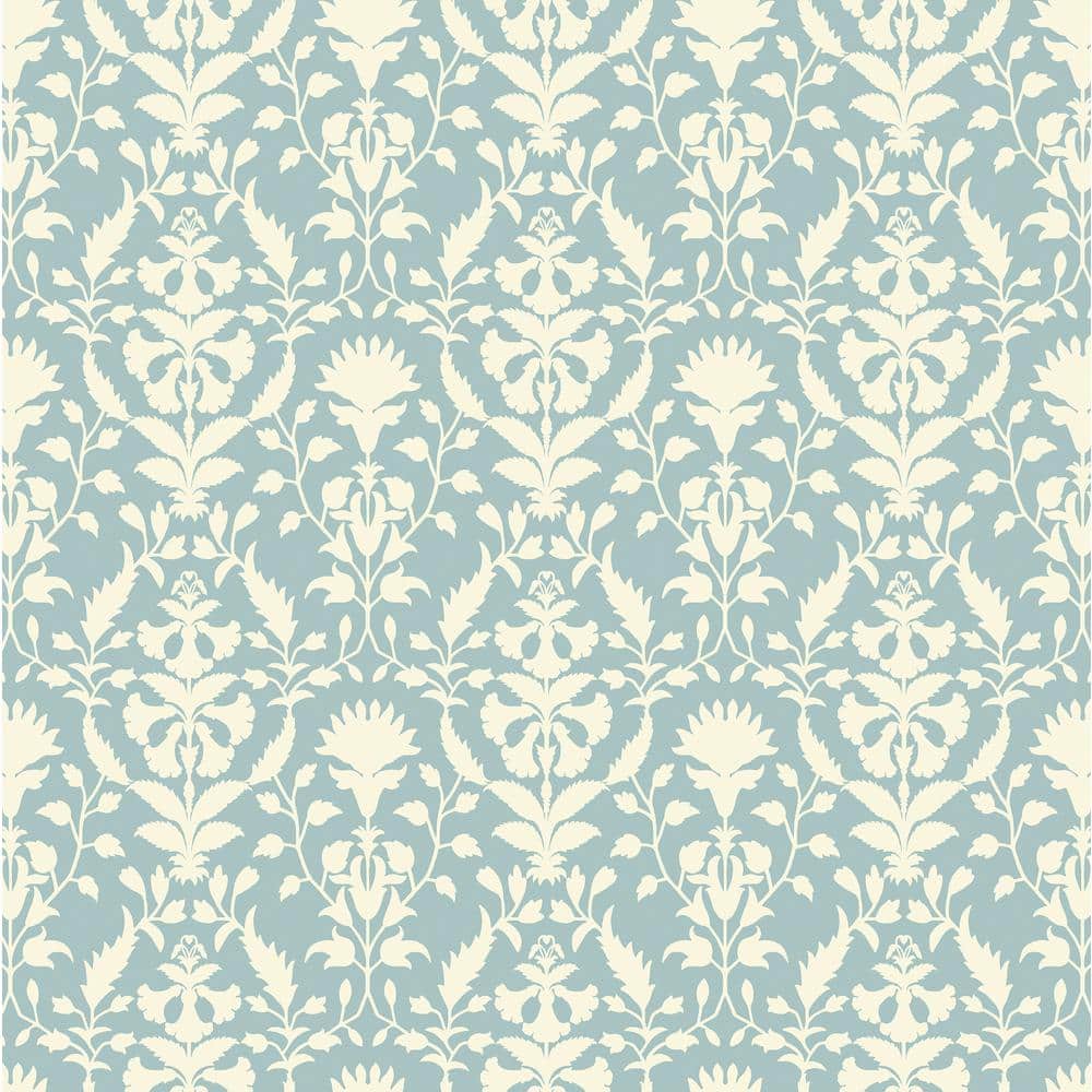Chambray Blue Floral Self-Adhesive Vinyl Wallpaper Roll