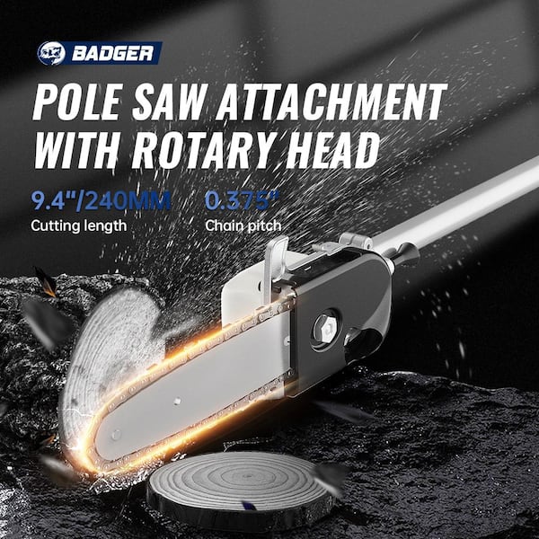 10 in. Pole Saw with 30 in. Shaft Universal Attachment, Articulating Pole