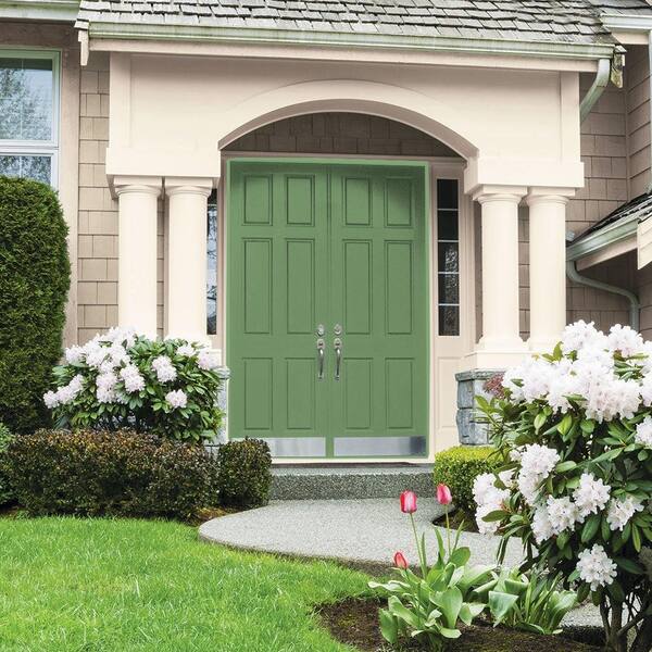 Glidden Essentials 1 gal. PPG1130-6 Moss Ring Semi-Gloss Exterior Paint  PPG1130-6EX-1SG - The Home Depot