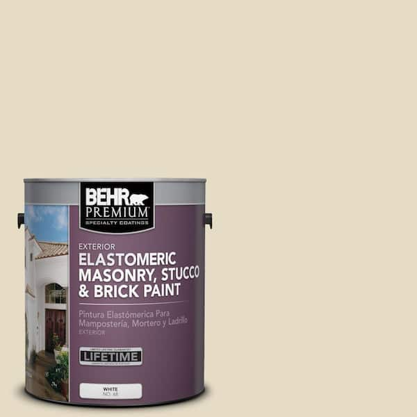 BEHR PREMIUM 1 gal. #MS-40 Navajo White Elastomeric Masonry, Stucco and Brick Exterior Paint