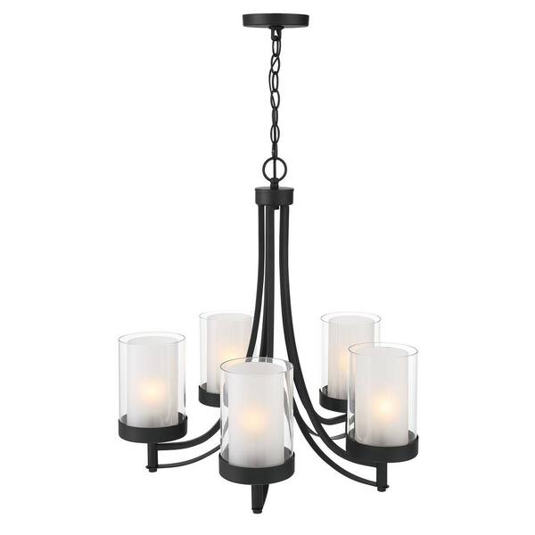 Avenue Lighting - HF1610-BLK - Nine Light Chandelier - Wilshire Blvd. Black Chrome/Smoke Crystal