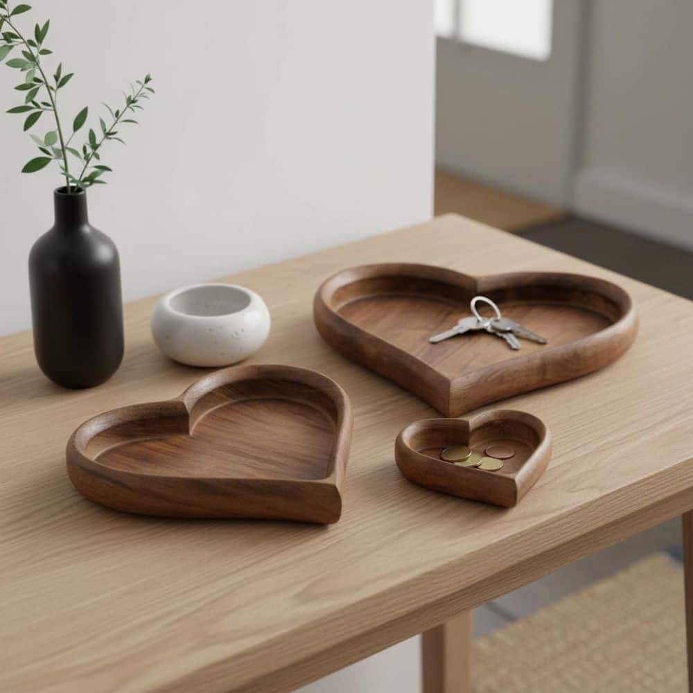Dark Brown 7/11/14 in. Wood Heart-Shaped Decorative Trays (Set of 3) price history on PriceWatchPro
