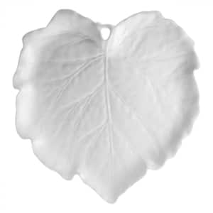 14.7 in. White Fine Ceramic Leaf Shaped Serving Platter