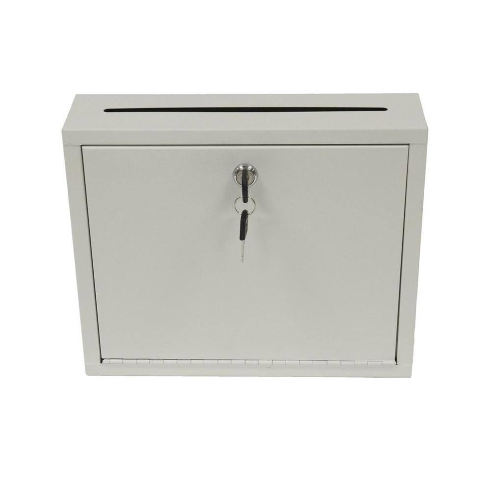 Large Beige Steel Lockable Wall-Mounted Drop Box
