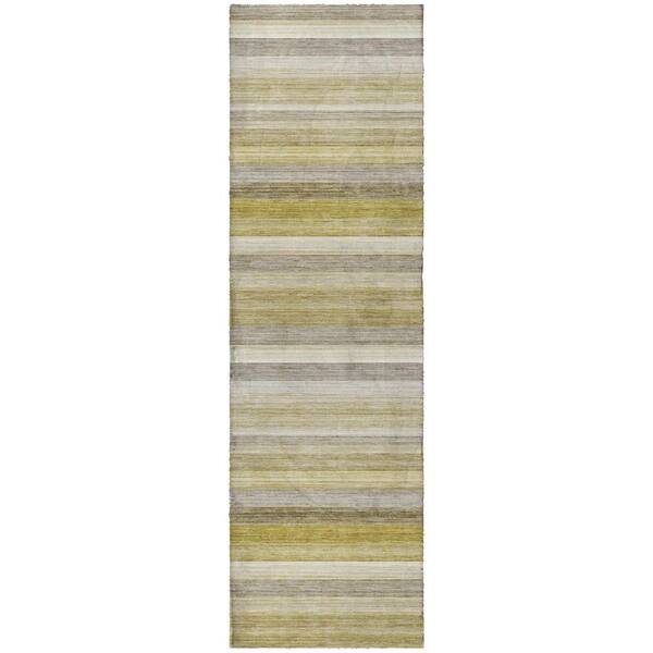Dream Shag Premium Machine Washable Abstract ADS535 Wheat 2 ft. x 7 ft. Runner Rug