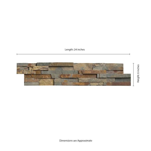 MSI Natural Earth Ledger Panel 6 in. x 24 in. Natural Slate Wall Tile (10 cases/60 sq. ft./pallet) MSI Natural Earth Ledger Panel 6 in. x 24 in. Natural Slate Wall Tile (10 cases/60 sq. ft./pallet)