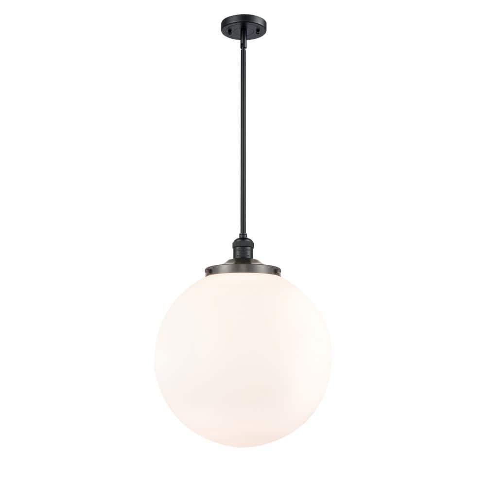 Beacon 60-Watt 1-Light Matte Black Shaded Mini Pendant Light with Matte White Glass price history on PriceWatchPro