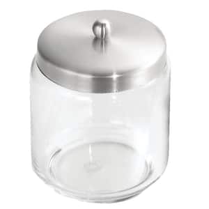 Home-Complete 5-Piece Mason Jar Bathroom Accessories Set with Lids, Silver