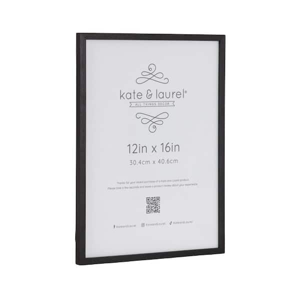 Kate and Laurel Gallery 12 in. x 16 in. H Black Wood Picture Frame