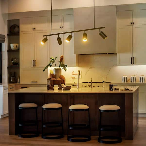 RRTYO Vortex 4 ft. 5-Light Gold Fixed Track Lighting Kit