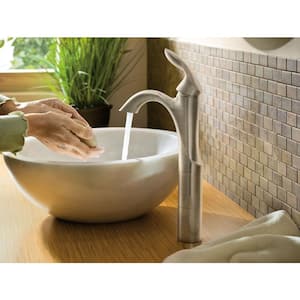 Eva Single Hole Single-Handle High-Arc Bathroom Faucet in Chrome