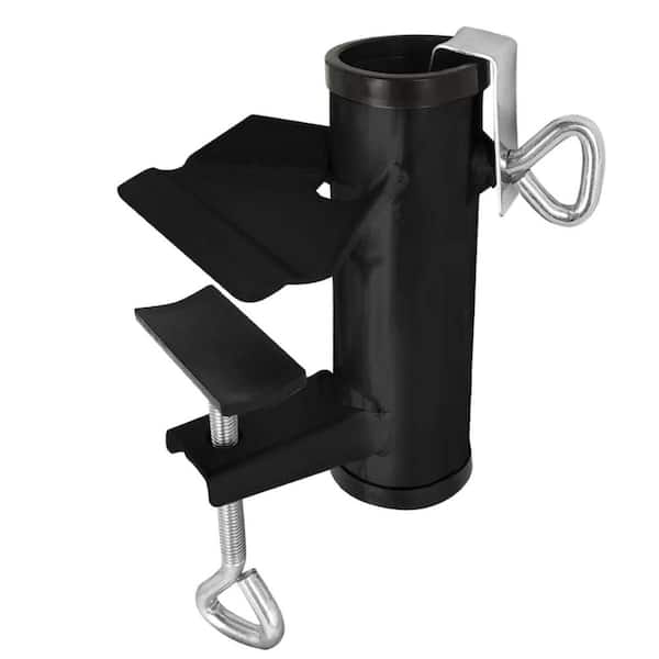1.5 in Patio Umbrella Clamp Stand Heavy Duty Railing Table Mount Black 1 Pack