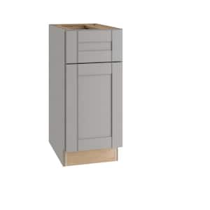 Arlington Veiled Gray Plywood Shaker Stock Assembled Base Kitchen Cabinet Soft Close 15 in W x 24 in D x 34.5 in H