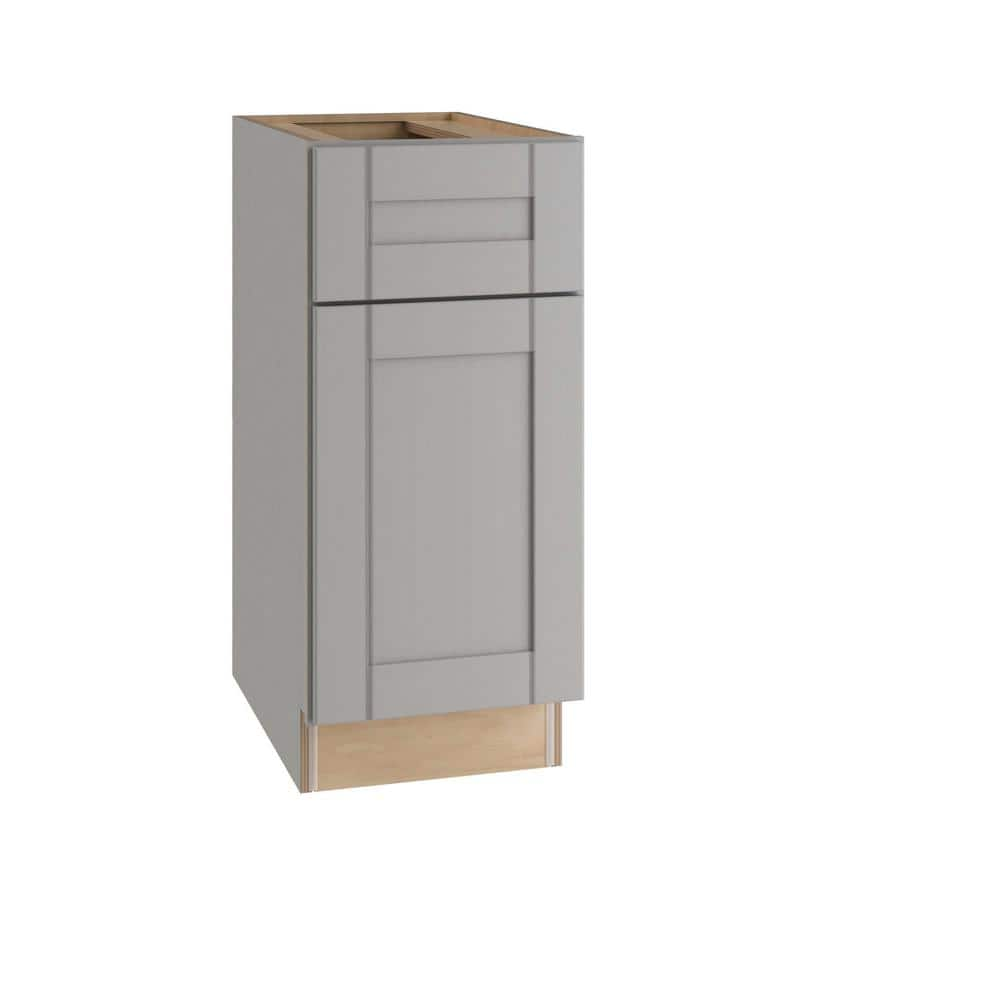 MILL'S PRIDE Washington Veiled Gray Shaker Stock Ready to Assemble Base Kitchen Cabinet with 1 door (12 in.x34.5 in. x24 in.), Vesuvius Gray