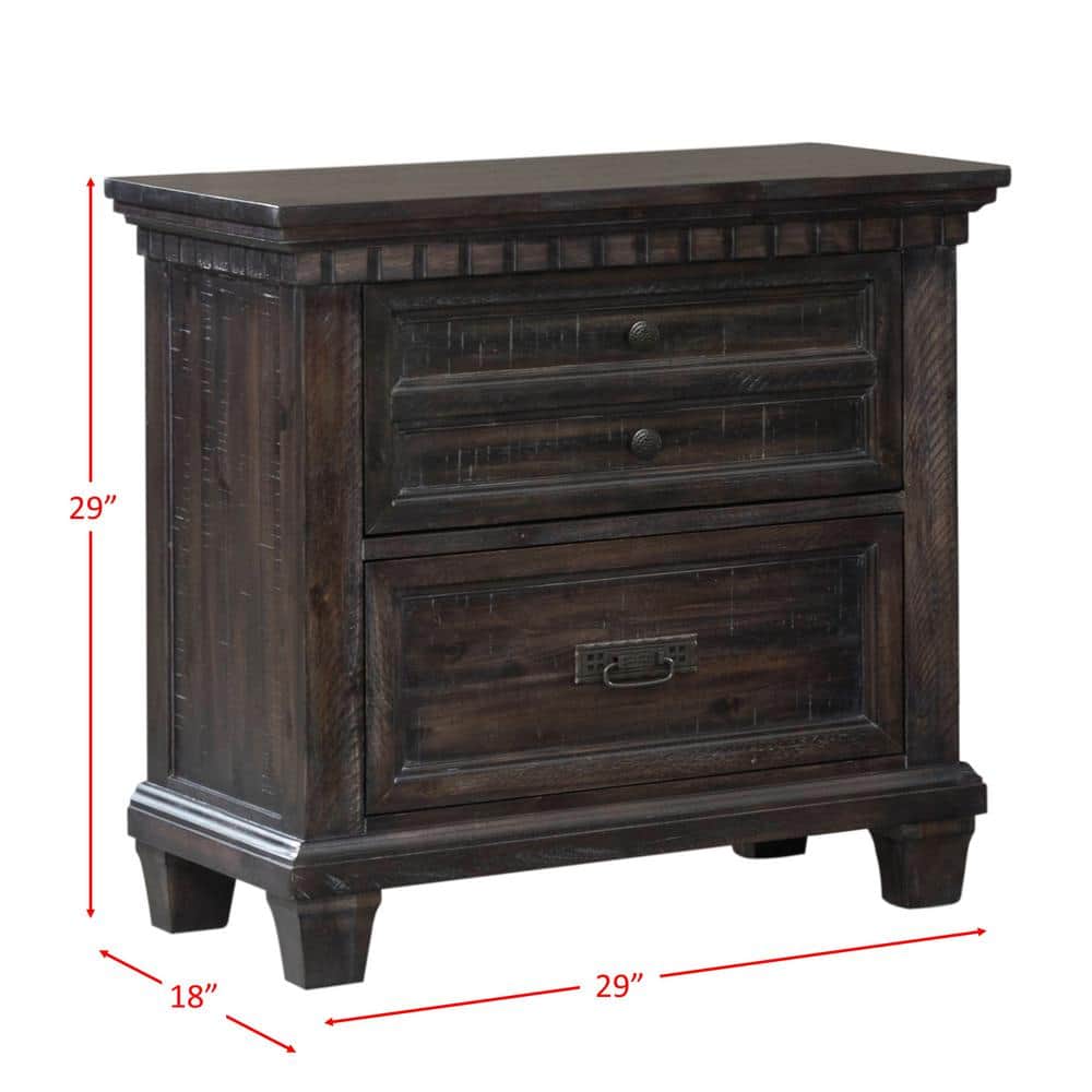 Steele Traditional 3-Drawer Nightstand in Smokey Gray Oak with LED Light