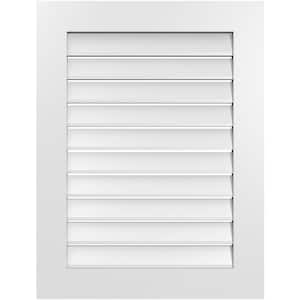 26 in. x 34 in. Vertical Surface Mount PVC Gable Vent: Functional with Standard Frame