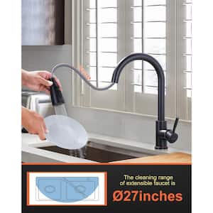 Single-Handle Pull-Down Sprayer Kitchen Faucet with Stream and PowerSpray Mode in Oil Rubbed Bronze