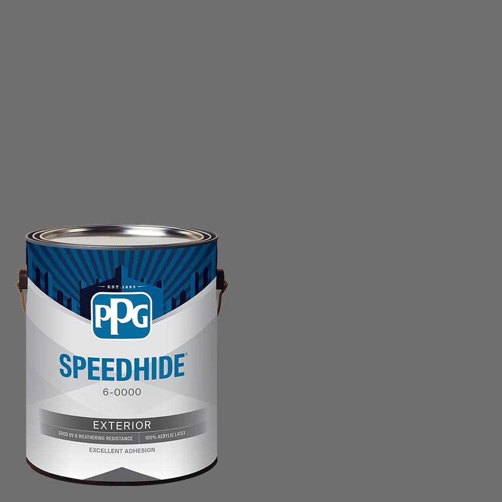 SPEEDHIDE 1 gal. PPG0996-6 Slate Mine Satin Exterior Paint PPG0996