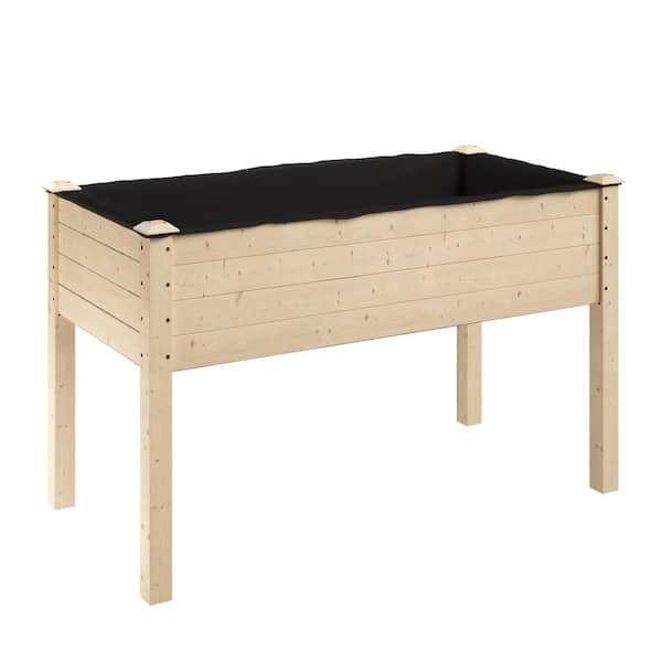 HOME-COMPLETE 48 in. x 24 in. x 30 in. Outdoor Wood Planter Box with Liner