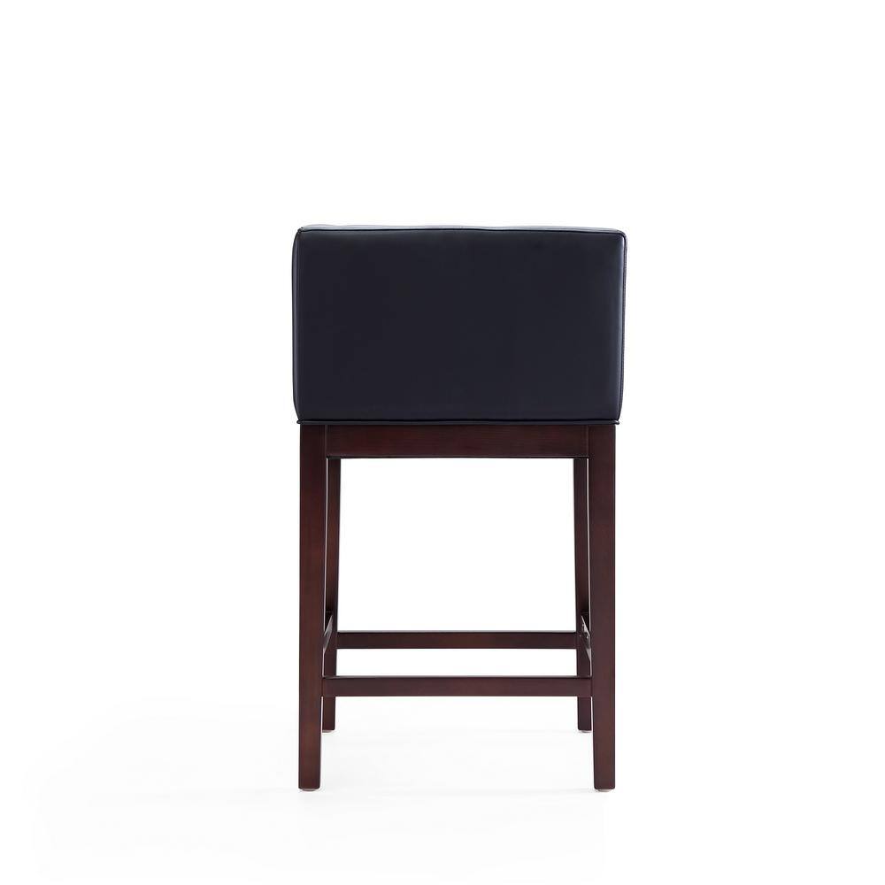 Kingsley Dark Walnut Beech Wood Leather Counter Stools, Set of 3