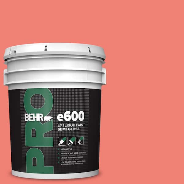 BEHR PRO 5 gal. #170B-5 Youthful Coral Semi-Gloss Exterior Paint