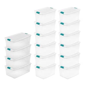 106-Qt. Latching Storage Box in Clear (4-Pack) and 64-Qt. Latching Storage Box in Clear (12-Pack)