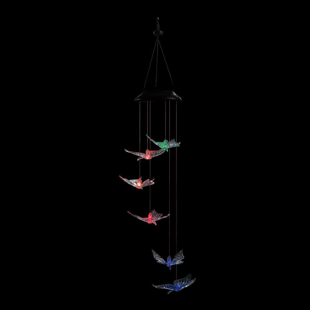 Alpine Corporation 27 in. Tall Outdoor Solar Powered Wind Mobile with Color  Changing LED Butterfly Lights QLP842SLR-CC - The Home Depot