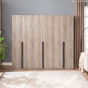 Lee Rustic Grey 94.5 in. Freestanding Wardrobe with 4 Shelves and 2 Drawers (Set of 3)