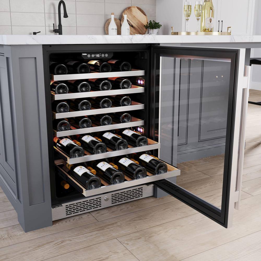 Stainless Steel 53-Bottle Single Zone Wine Refrigerator
