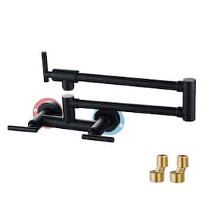 WOWOW Modern Chrome Pot Filler Wall Mount Folding Faucet 2 Handles - View #8