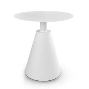 White Round Metal Outdoor Bistro Side Table