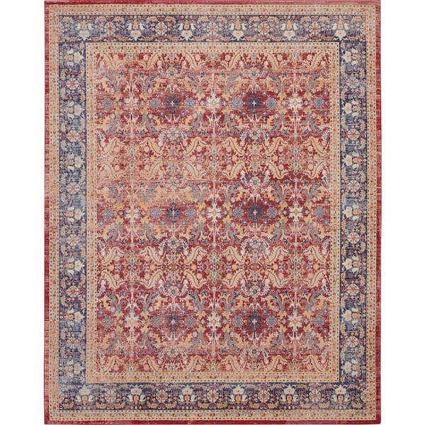 Global Vintage Red/Multicolor 9 ft. x 12 ft. Persian Vintage Area Rug
