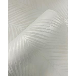 Chardonnay Glass Beaded Persei Palm Paper Unpasted Nonwoven Wallpaper Roll 57.5 sq. ft.