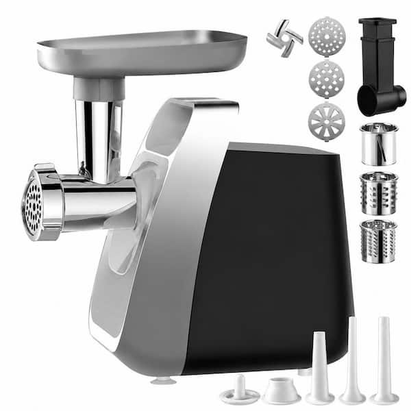 Black Electric Meat Grinder with Built-In Accessory Storage, 2500W Copper Motor, 4-in-1 Food Prep Tool