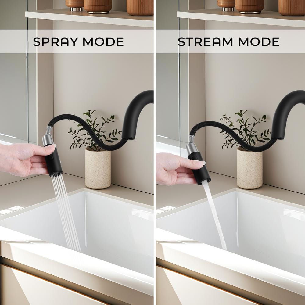 Matte Black Stainless Steel 8-Inch Widespread Bathroom Faucet