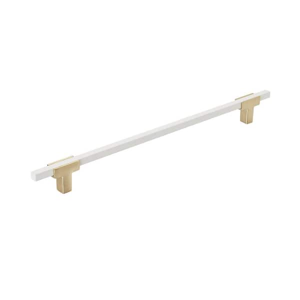 Amerock Urbanite 10-1/16 in. (256mm) Modern Brushed Gold/White Bar Cabinet Pull