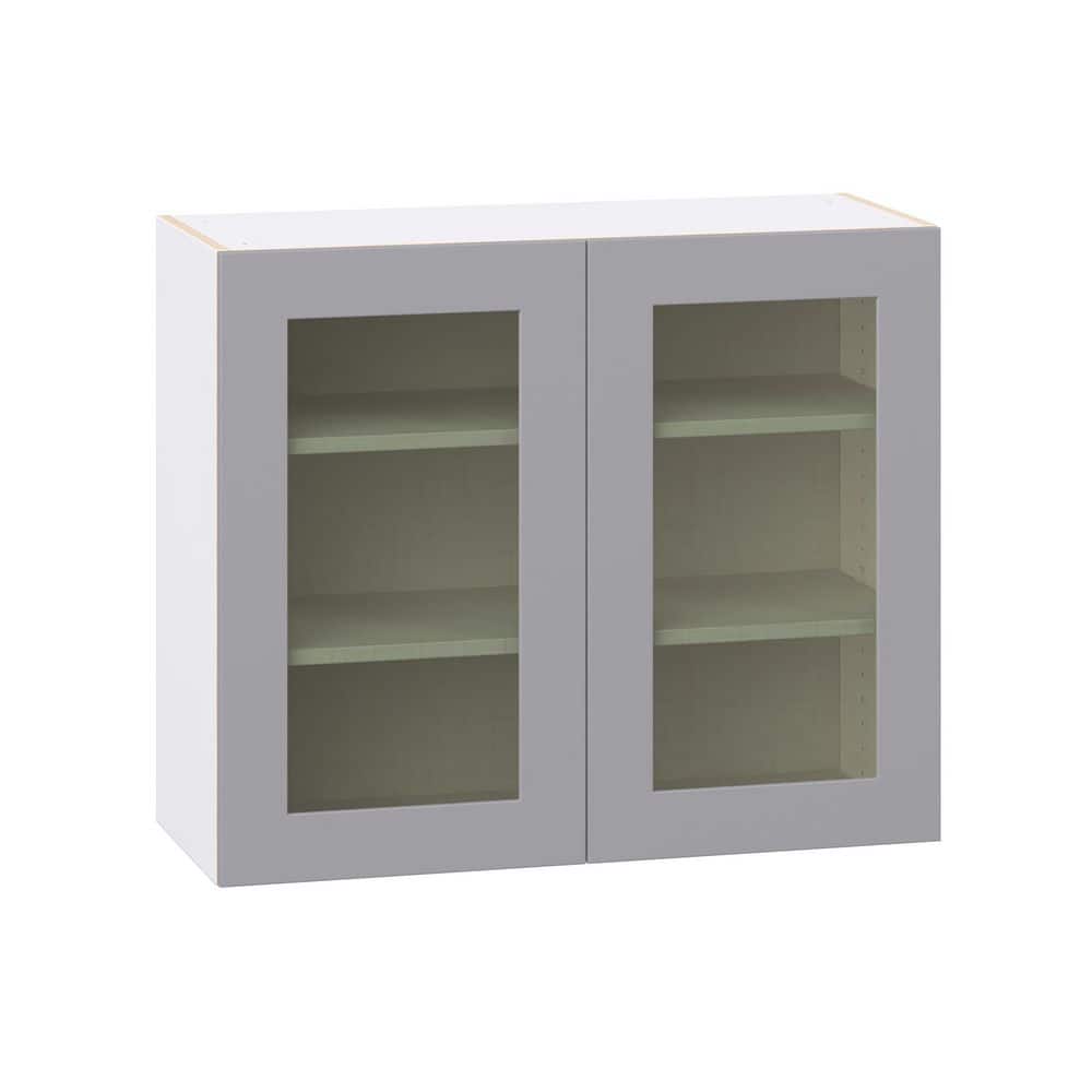 Roseland 36 in. W x 14 in. D x 30 in. H Assembled Shaker Glass Door Specialty Wall Kitchen Cabinet in Slate Gray price history on PriceWatchPro