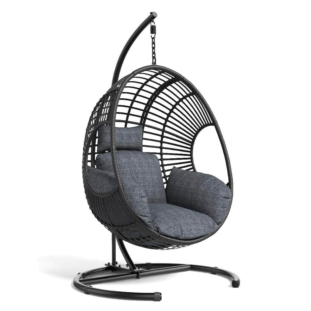 400lb Capacity Metal Patio Swing with Gray Cushions, Stand, Pillow price history on PriceWatchPro