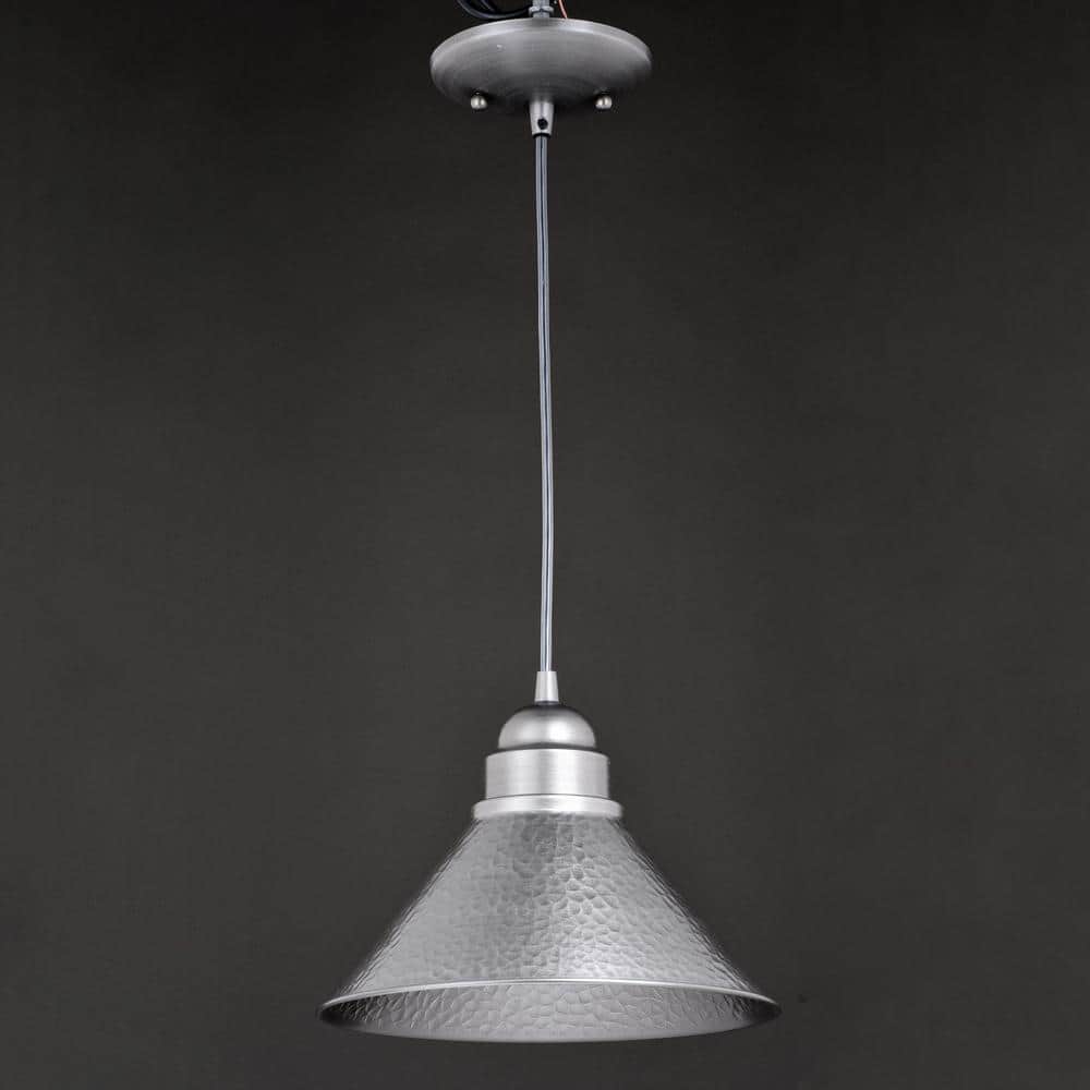 Aged Iron and Gold Farmhouse 10" Outdoor Pendant Light
